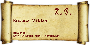 Knausz Viktor névjegykártya